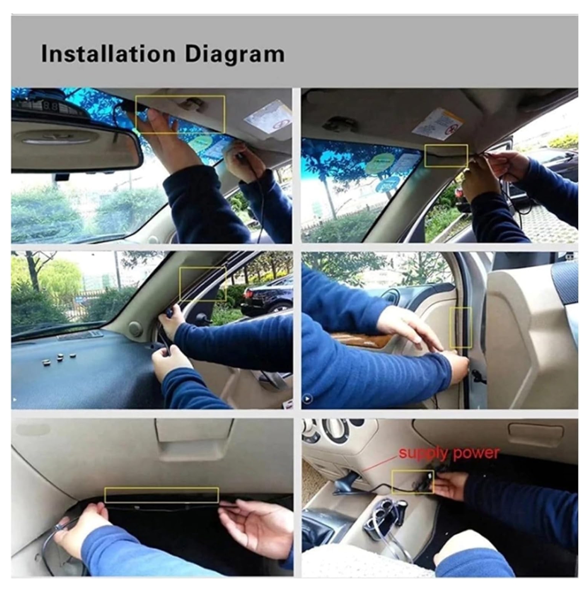 Vista 3 de Espejo Retrovisor Cámara Dual DVR Revers